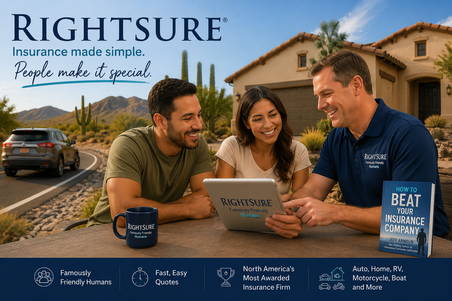 RIGHTSURE Famously Friendly Humans helping Arizona drivers compare Progressive insurance in Arizona