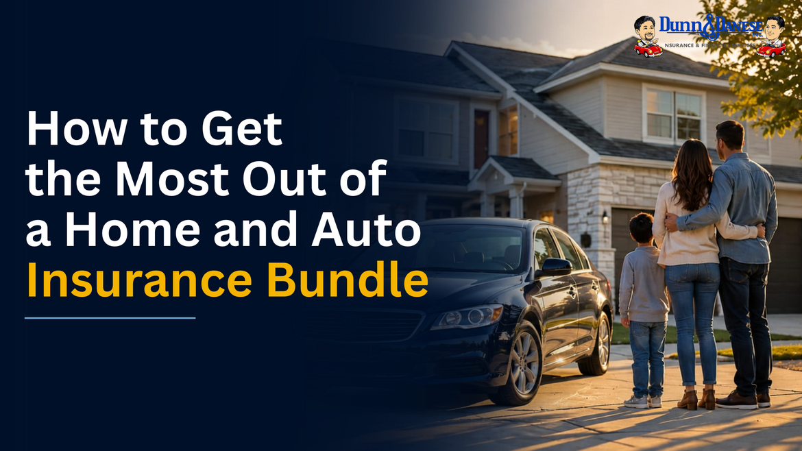 Pennsylvania family standing in front of their home and car at sunset representing tips to get the most out of a home and auto insurance bundle with an independent agent