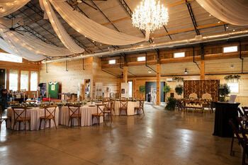 Beautiful drapery in spacious event venue