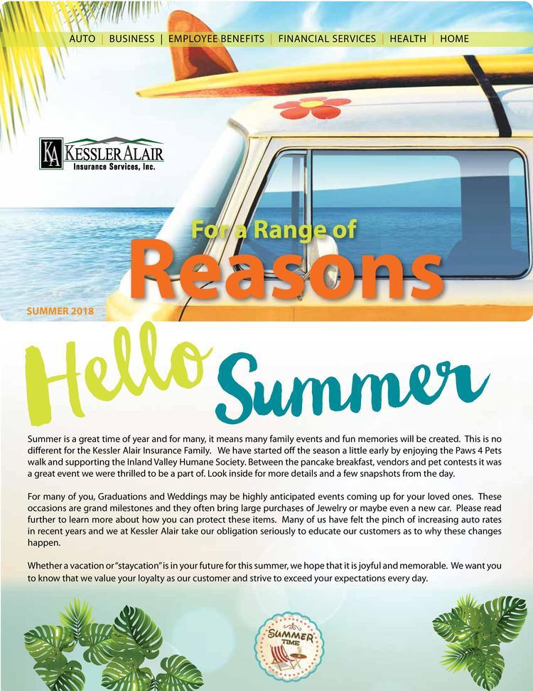 Kessler Alair Insurance Summer Newsletter
