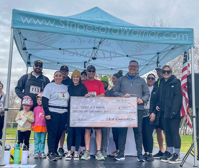 donating funds to Stripes of a Warrior foundation