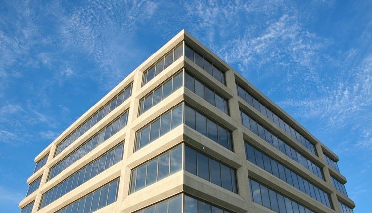 Modern office building exterior with windows